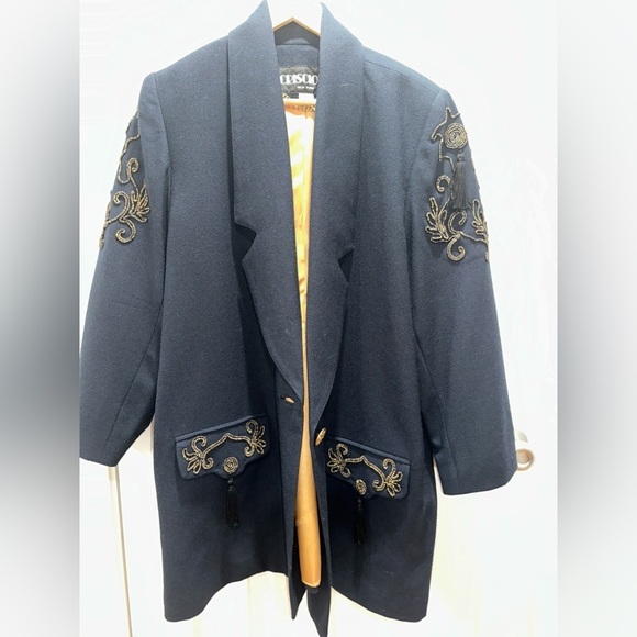 Criscione Jackets & Blazers - Criscione Blue Blazer with Gold Details and Tassels - Plus L